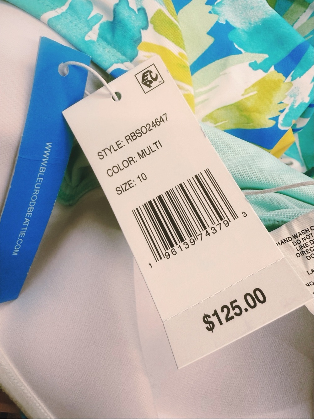 NWT Bleu Rod Beattie Tropical Floral Ruched One Piece Swimsuit, Size 10 - Picture 10 of 11